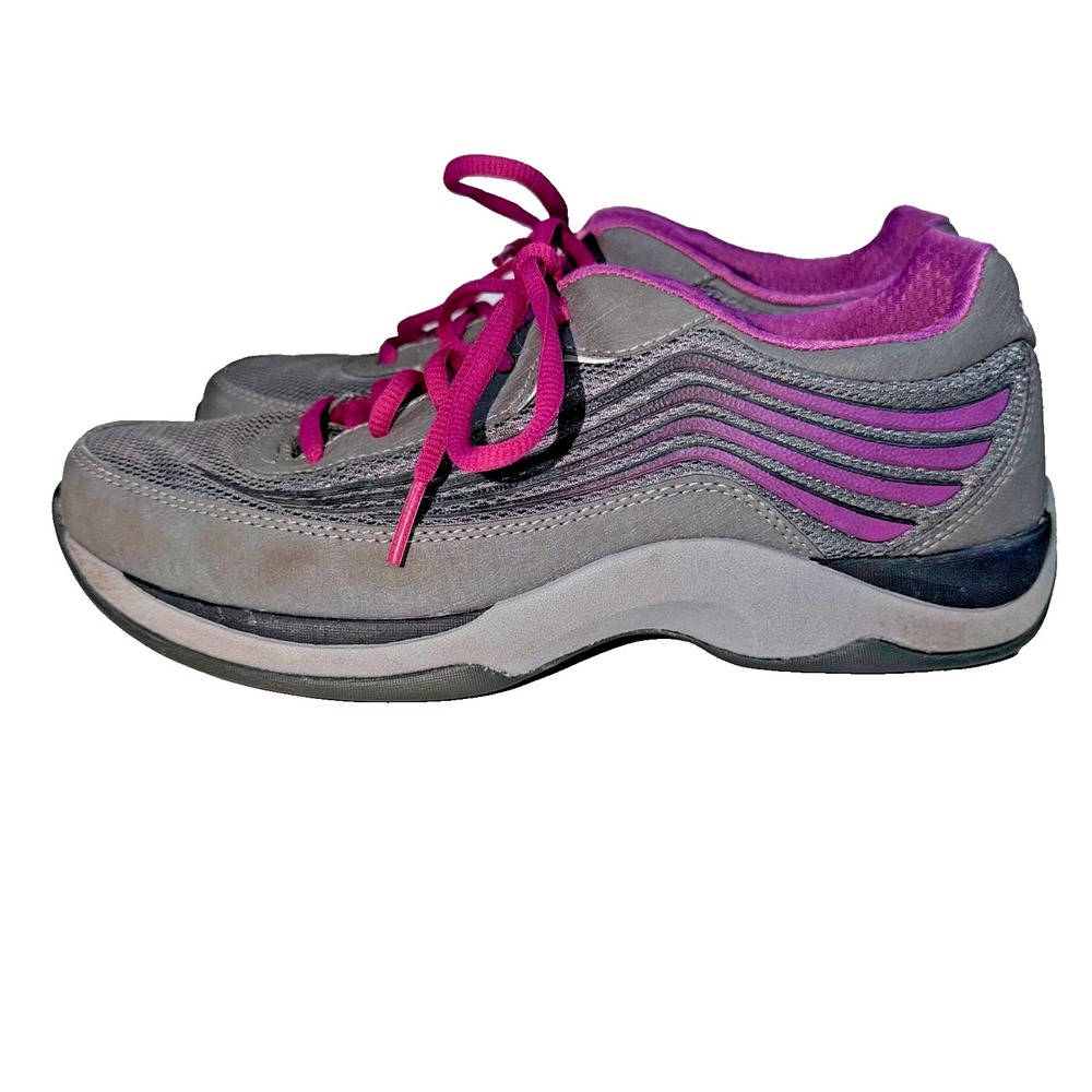 Dansko Sneakers Shayla Gray & Pink Comfort Shoes Mesh & Leather SZ 7.5-8/EU 38 - Picture 3 of 7
